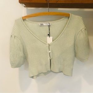 Mint Zara Knit Crop Top NWT Sz M
